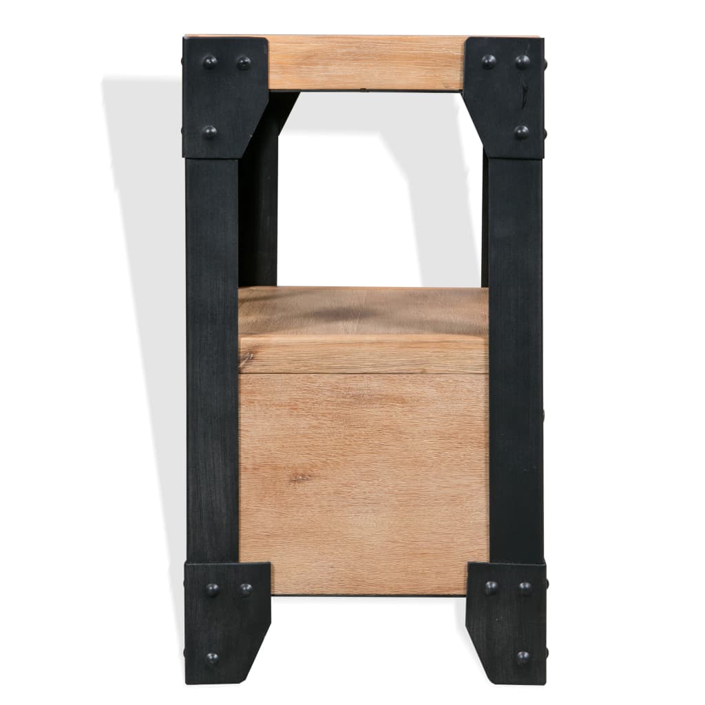 Nattbord heltre akasie stål 40x30x54 cm