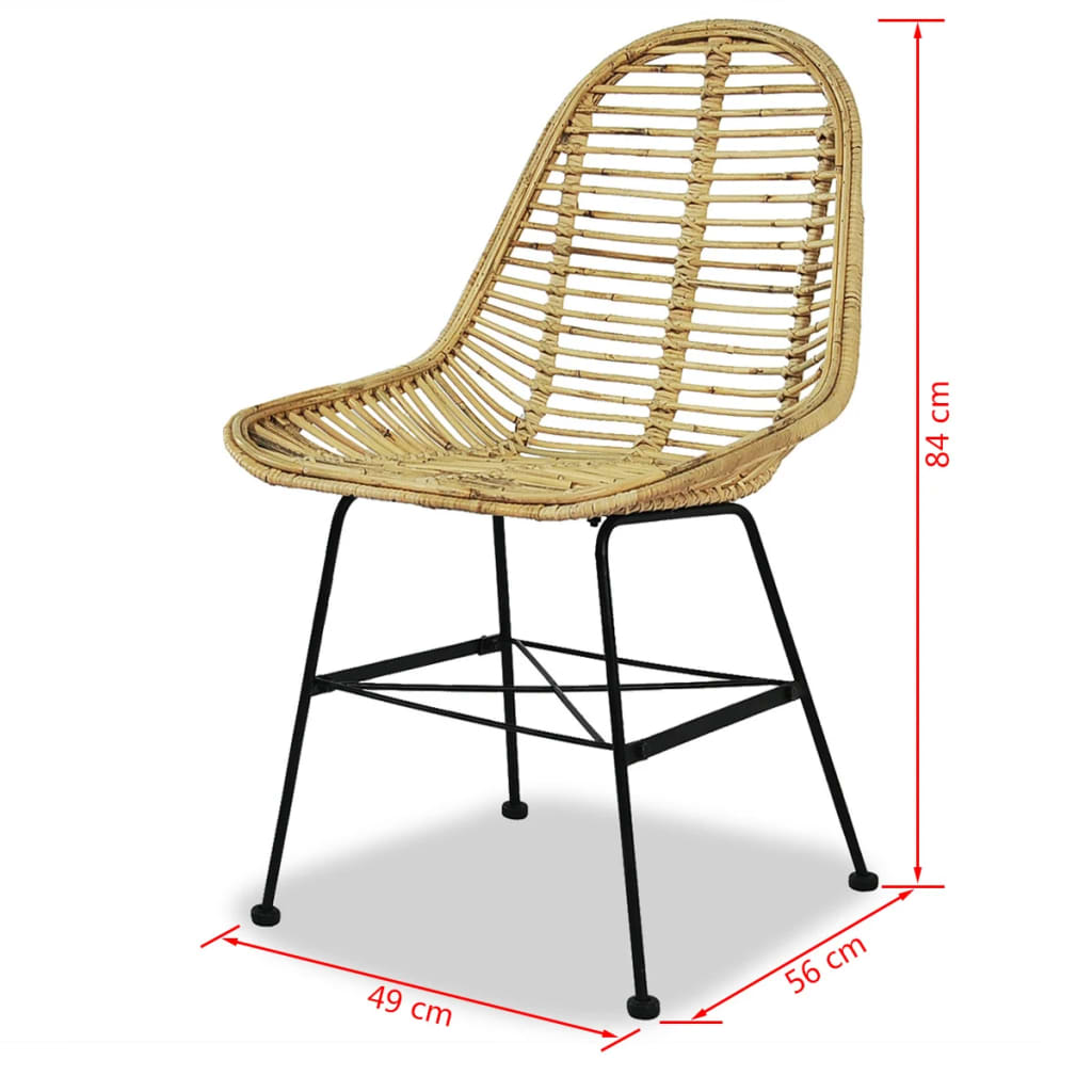 Spisestoler 2 stk naturell rotting vidaXL