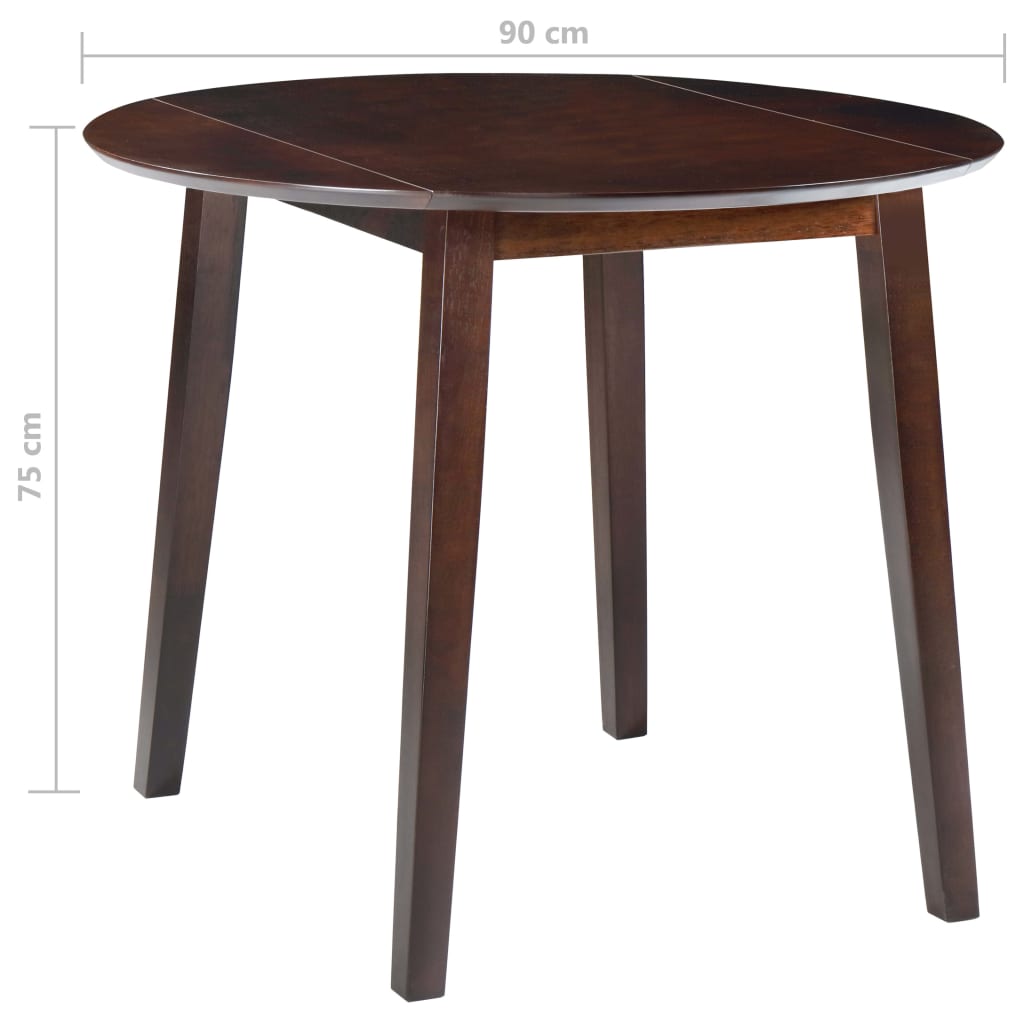 Klaffebord rund MDF brun