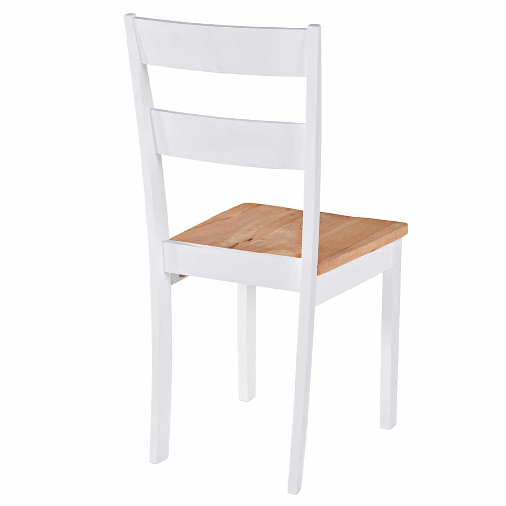 Spisestoler 2 stk hvit heltre gummitre
