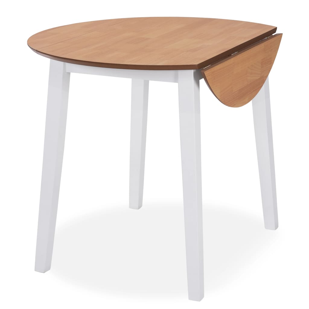 Klaffebord rund MDF hvit