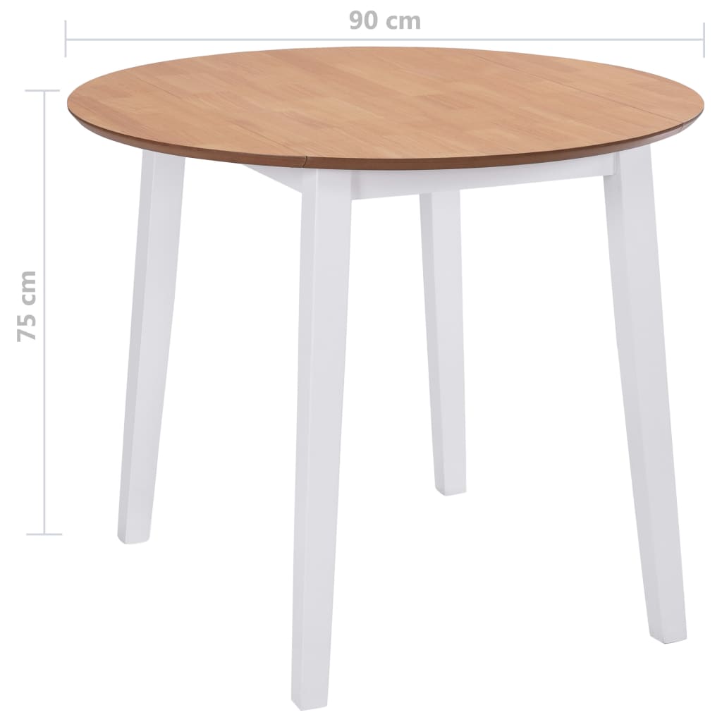 Klaffebord rund MDF hvit