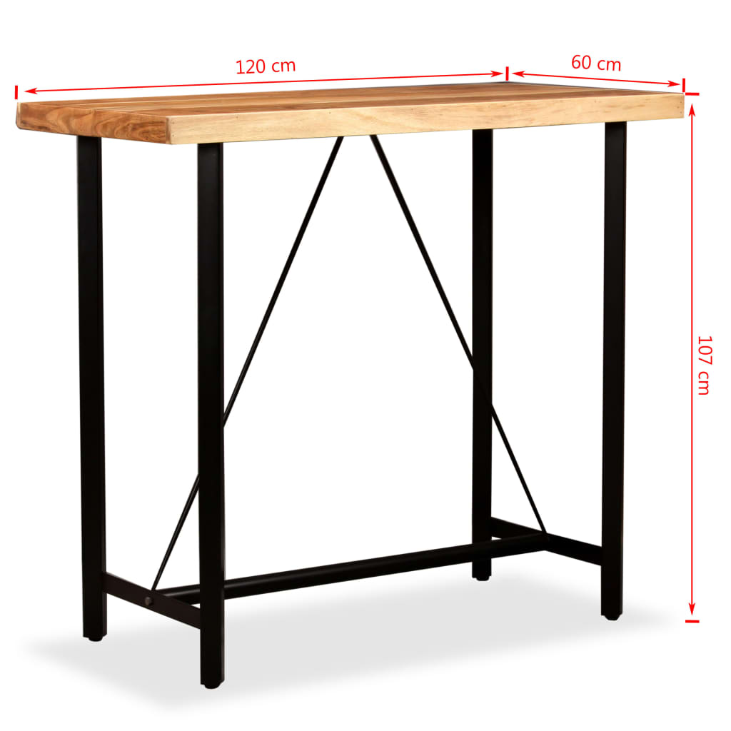 Barbord heltre akasie 120x60x107 cm