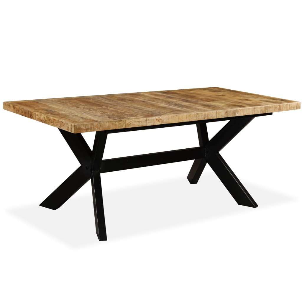 Spisebord heltre mango og stålkors 180 cm