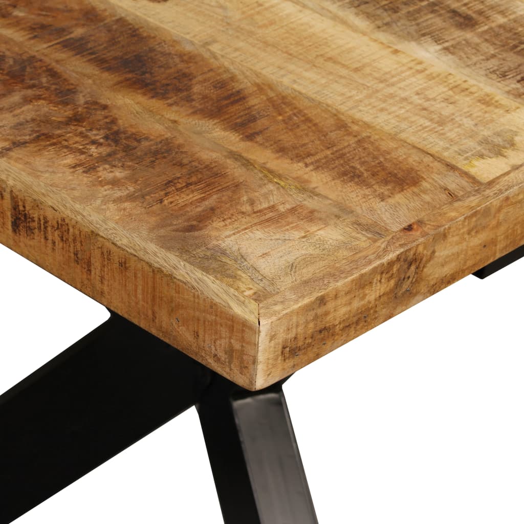 Spisebord heltre mango og stålkors 180 cm