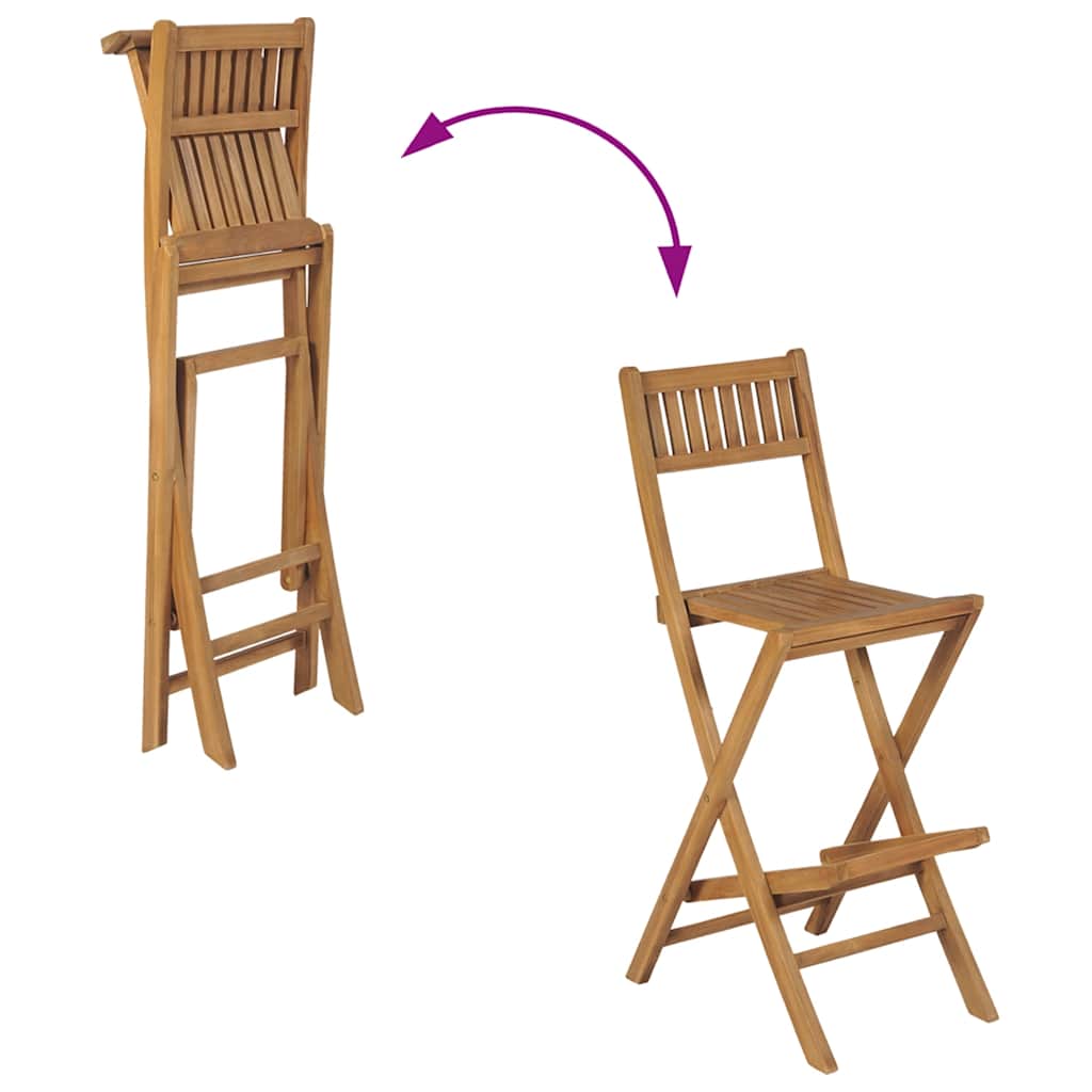 Sammenleggbare barstoler 2 stk heltre teak