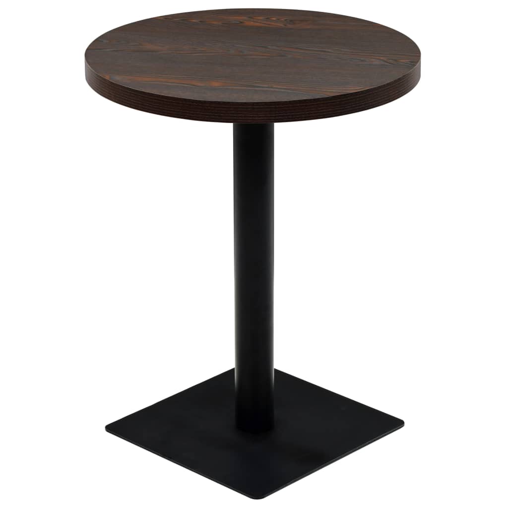 Bistrobord MDF og stål rund 60x75 cm mørk aske vidaXL