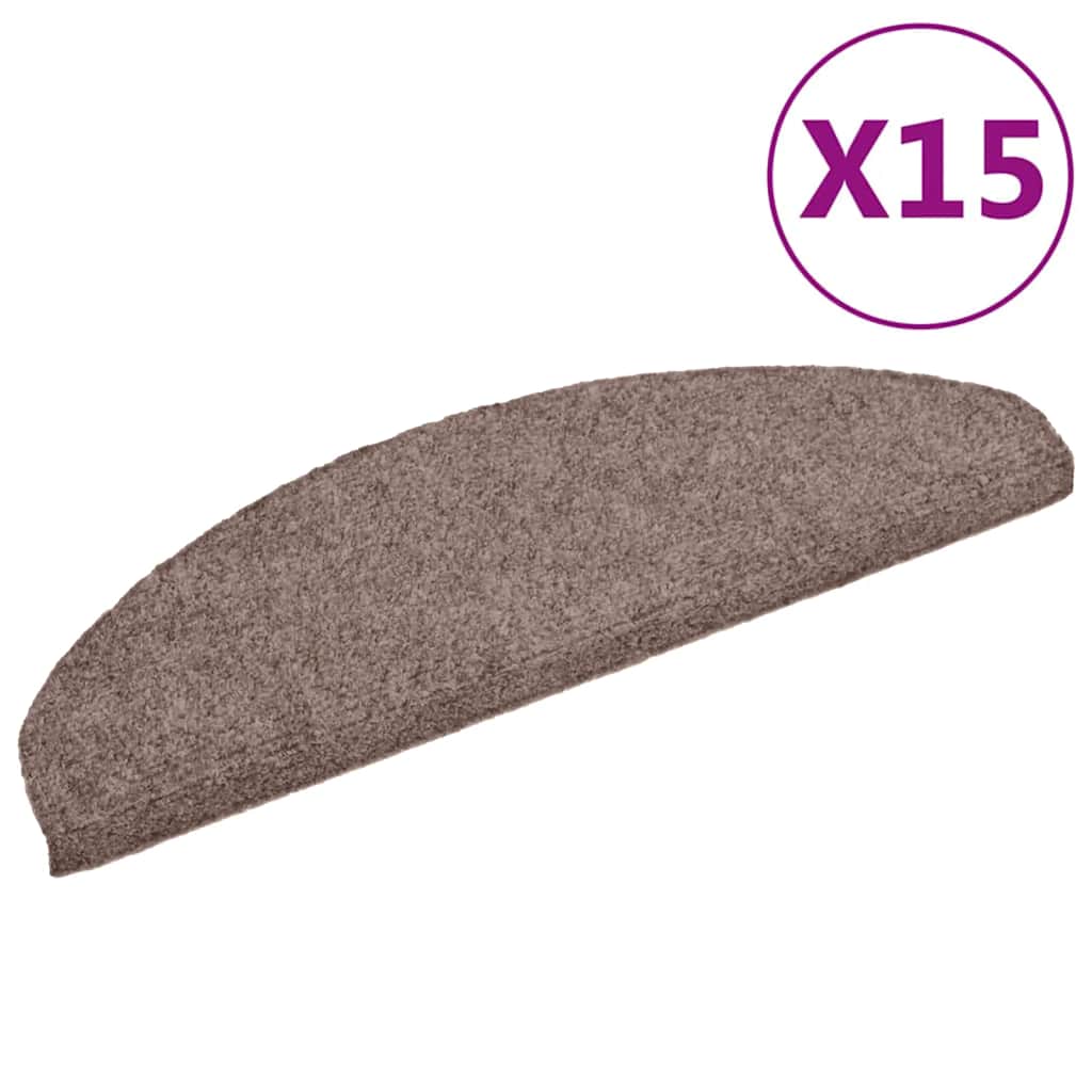 Trappematter selvklebende 15 stk 65x21x4 cm lysebrun halvrund stor