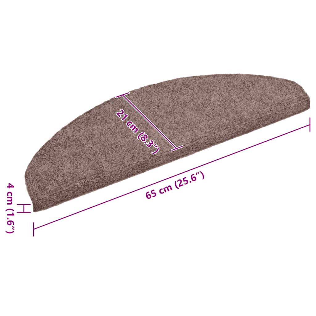 Trappematter selvklebende 15 stk 65x21x4 cm lysebrun halvrund stor