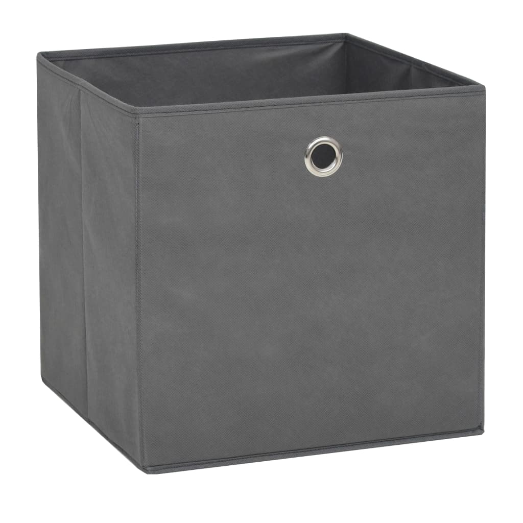Oppbevaringsbokser 4 stk ikke-vevet stoff 32x32x32 cm grå