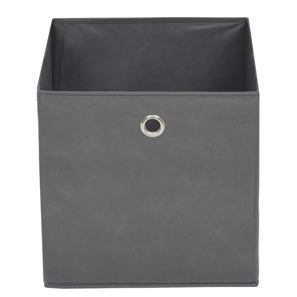 Oppbevaringsbokser 4 stk ikke-vevet stoff 32x32x32 cm grå