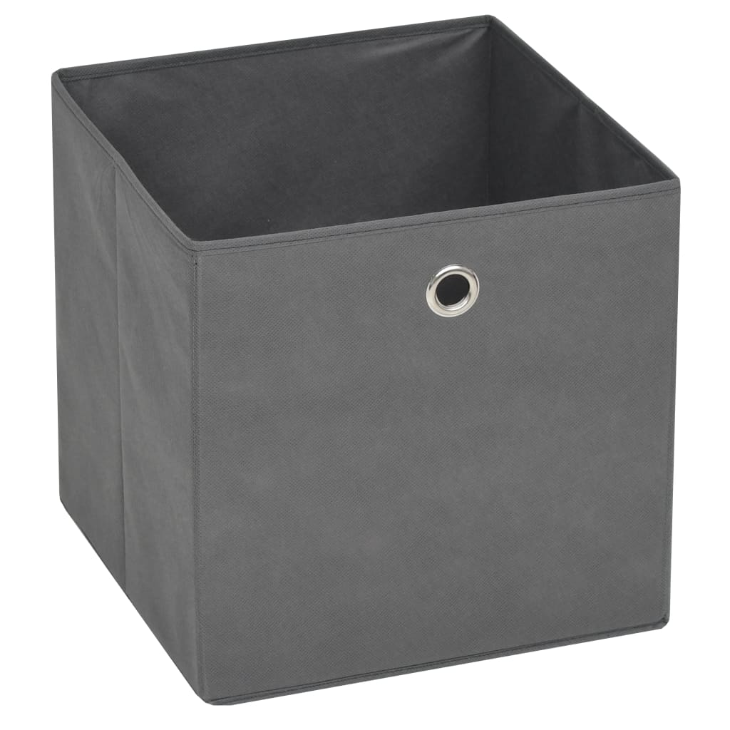 Oppbevaringsbokser 4 stk ikke-vevet stoff 32x32x32 cm grå