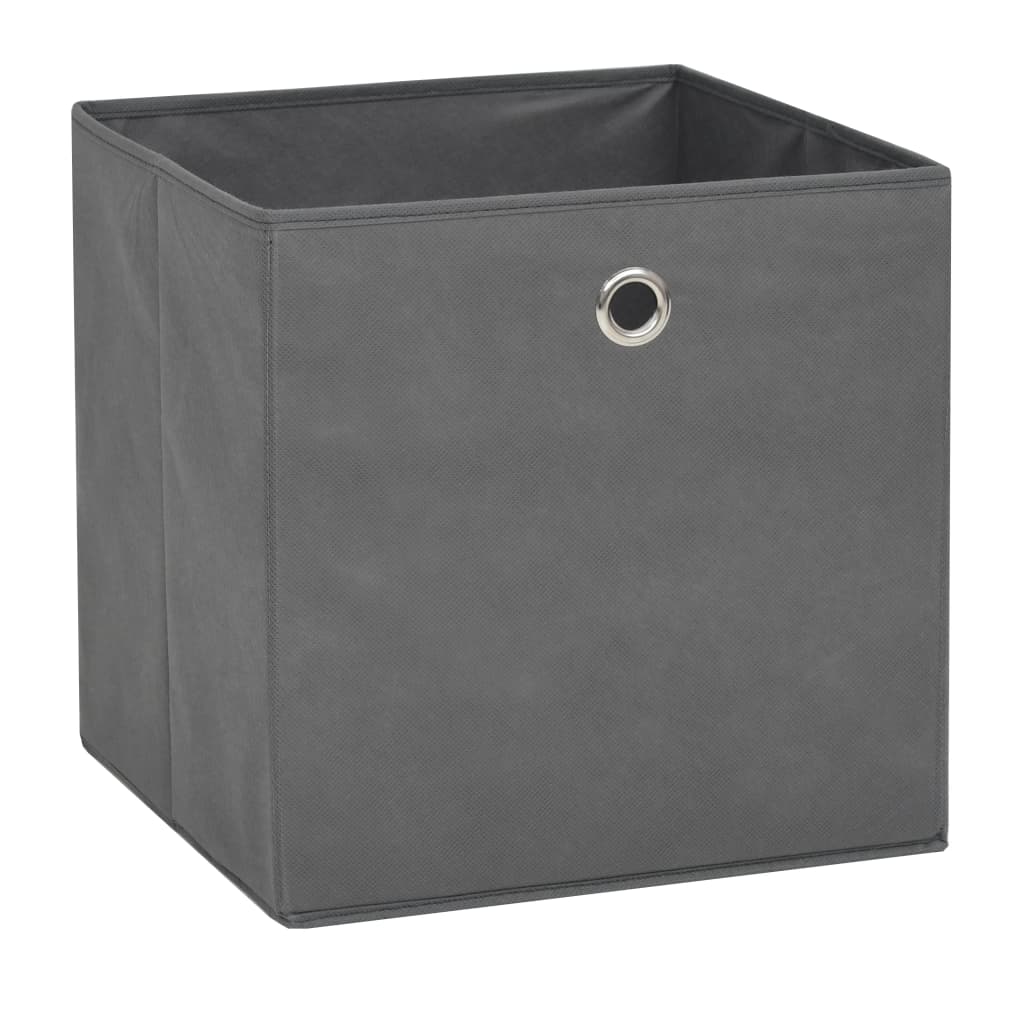 Oppbevaringsbokser 10 stk ikke-vevet stoff 32x32x32 cm grå