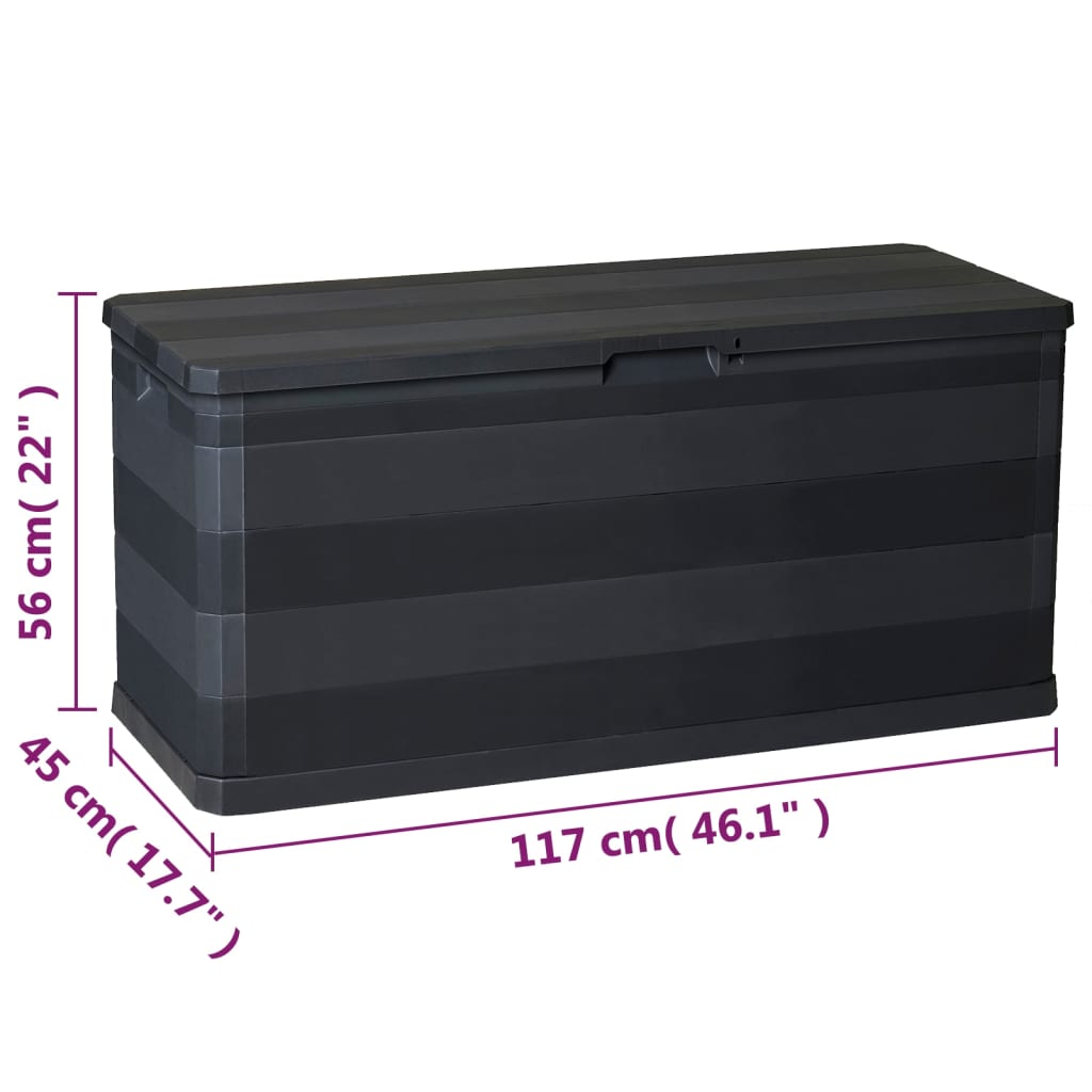 Putekasse 117x45x56 cm svart