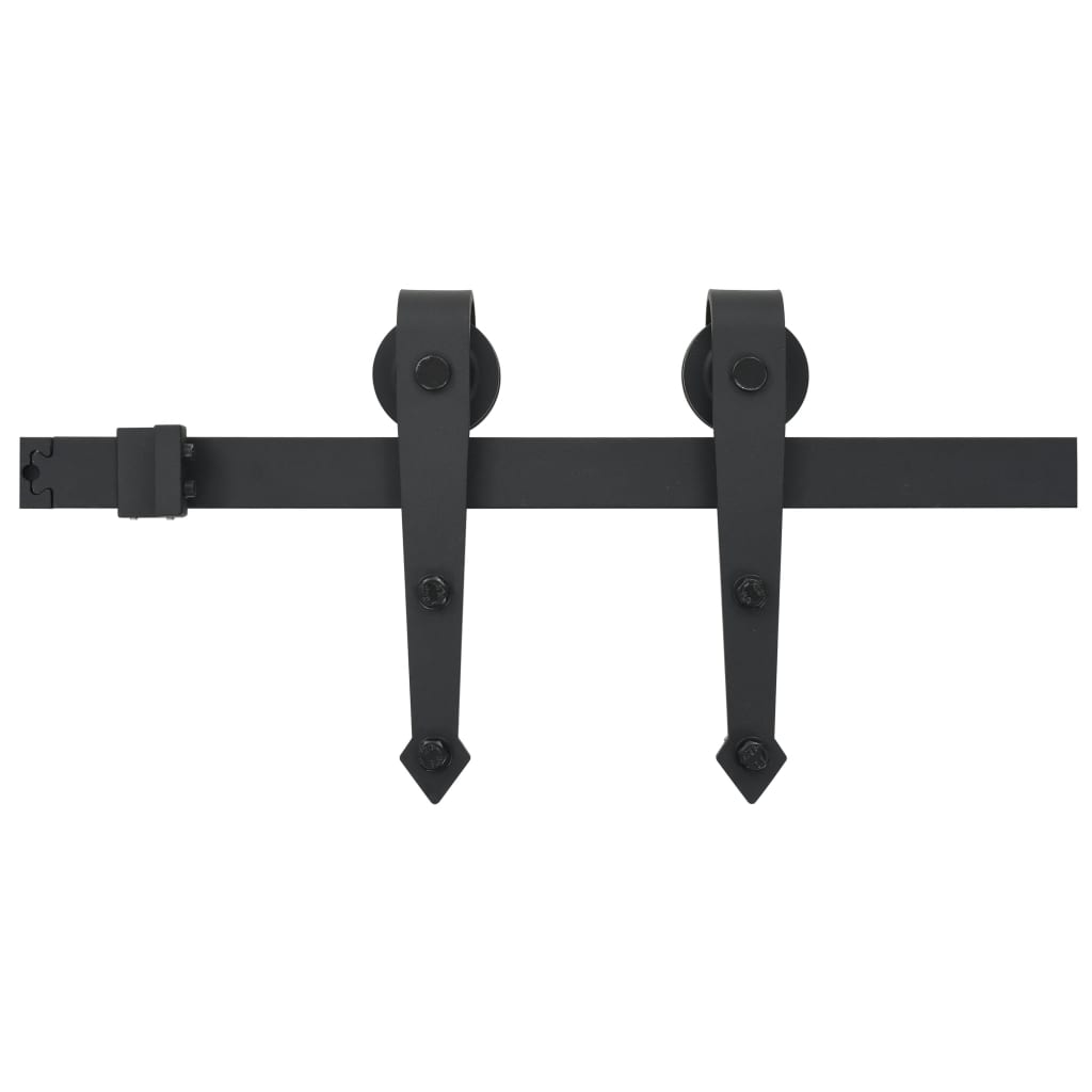 Utstyr for skyvedør 183 cm stål svart