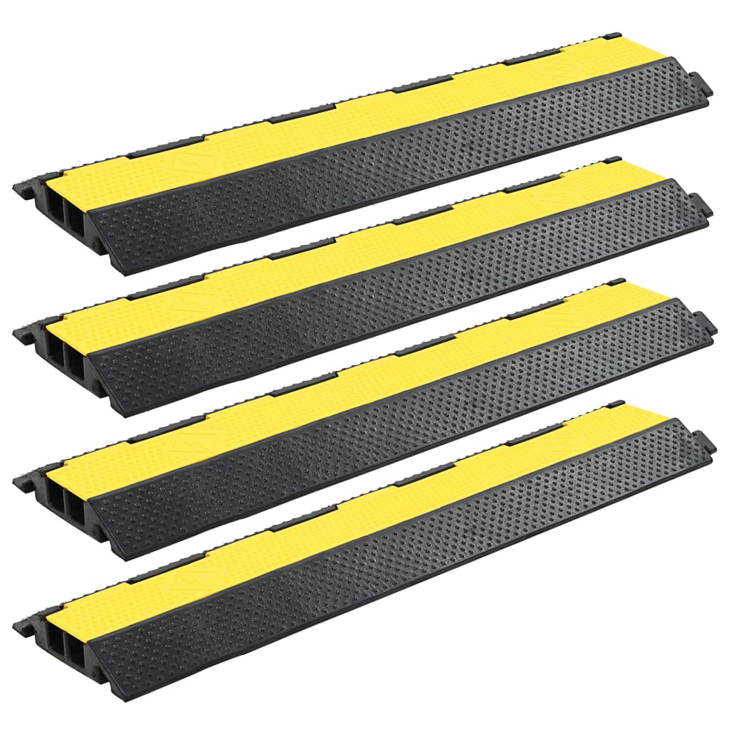 Kabelbeskytter 4 stk 2 kanaler gummi 101,5 cm