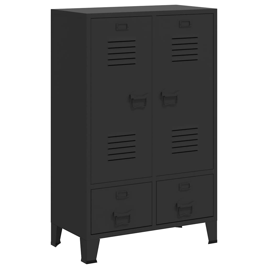Garderobe metall industriell stil 67x35x107 cm svart