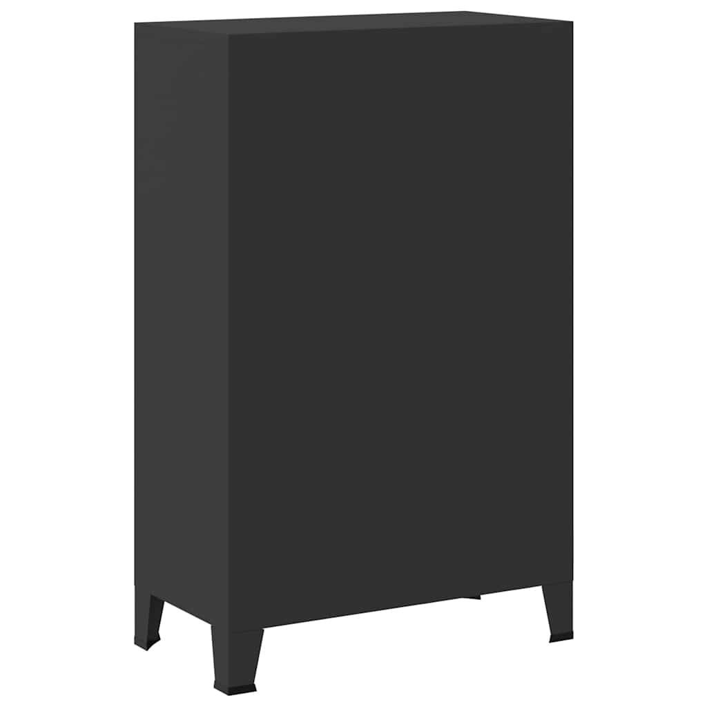 Garderobe metall industriell stil 67x35x107 cm svart