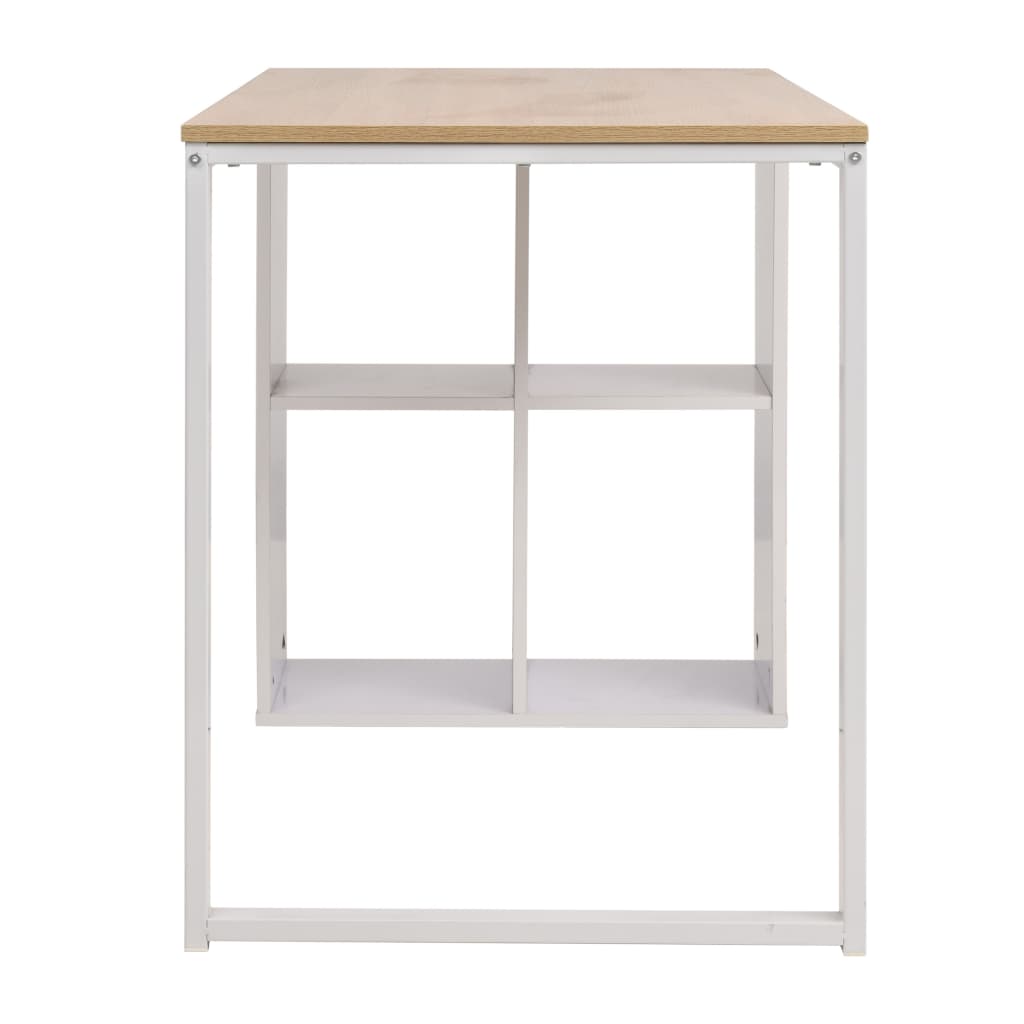 Skrivebord 120x60x75 cm eik og hvit vidaXL