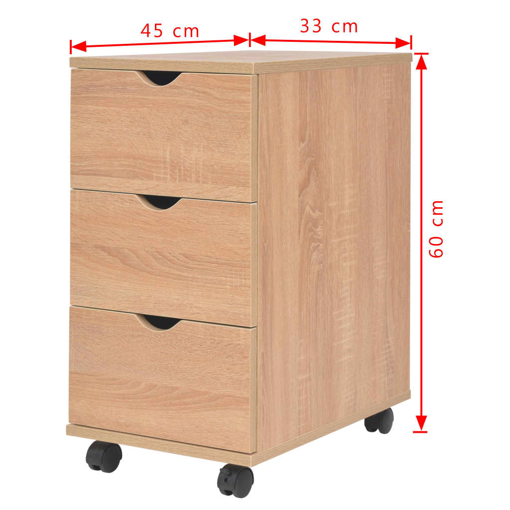 Kommode 33x45x60 cm eik vidaXL