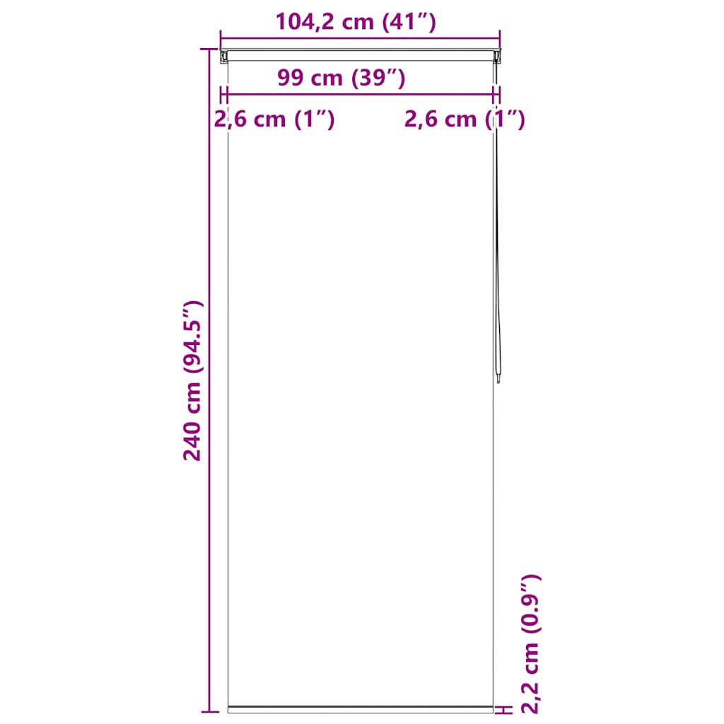 Dusjforheng 100x240 cm hvit