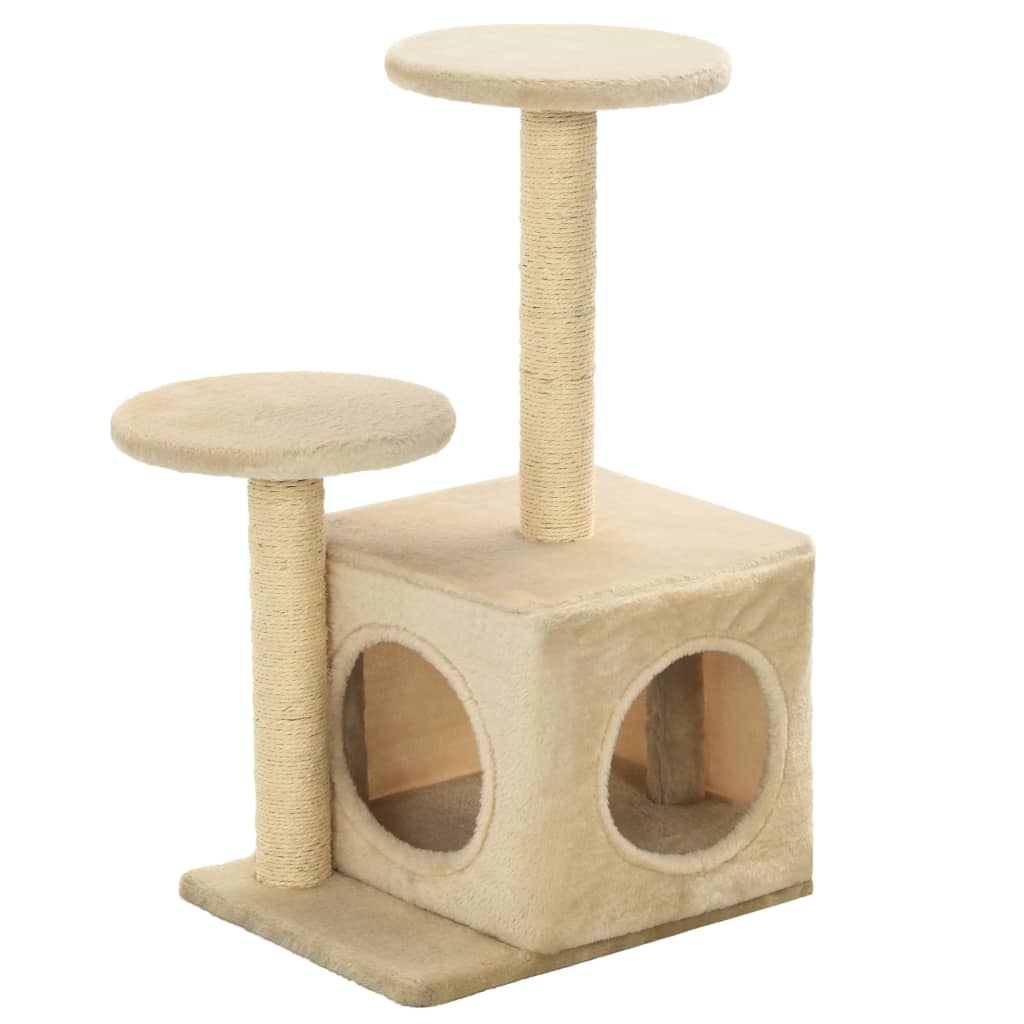 Kattetre med klorestolper i sisal 60 cm beige