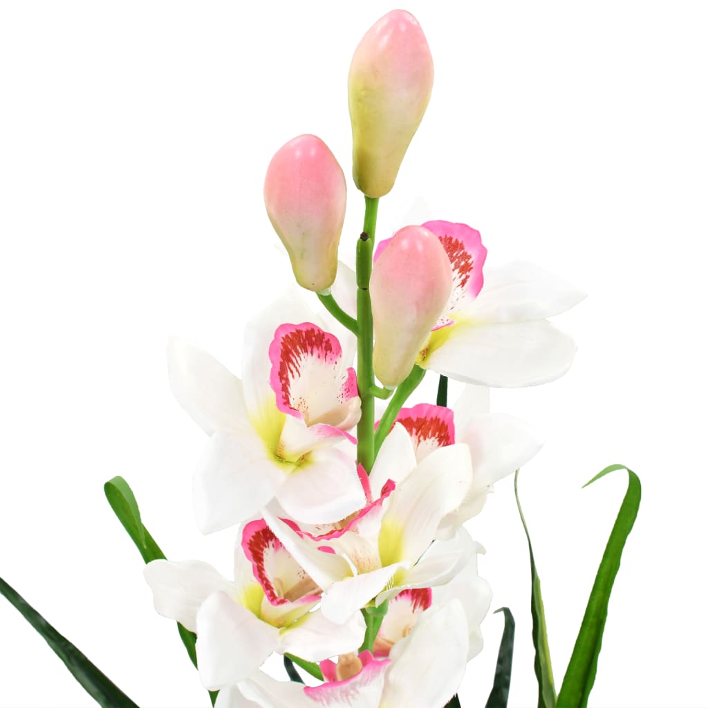 Kunstig cymbidium orkide med potte 100 cm grønn
