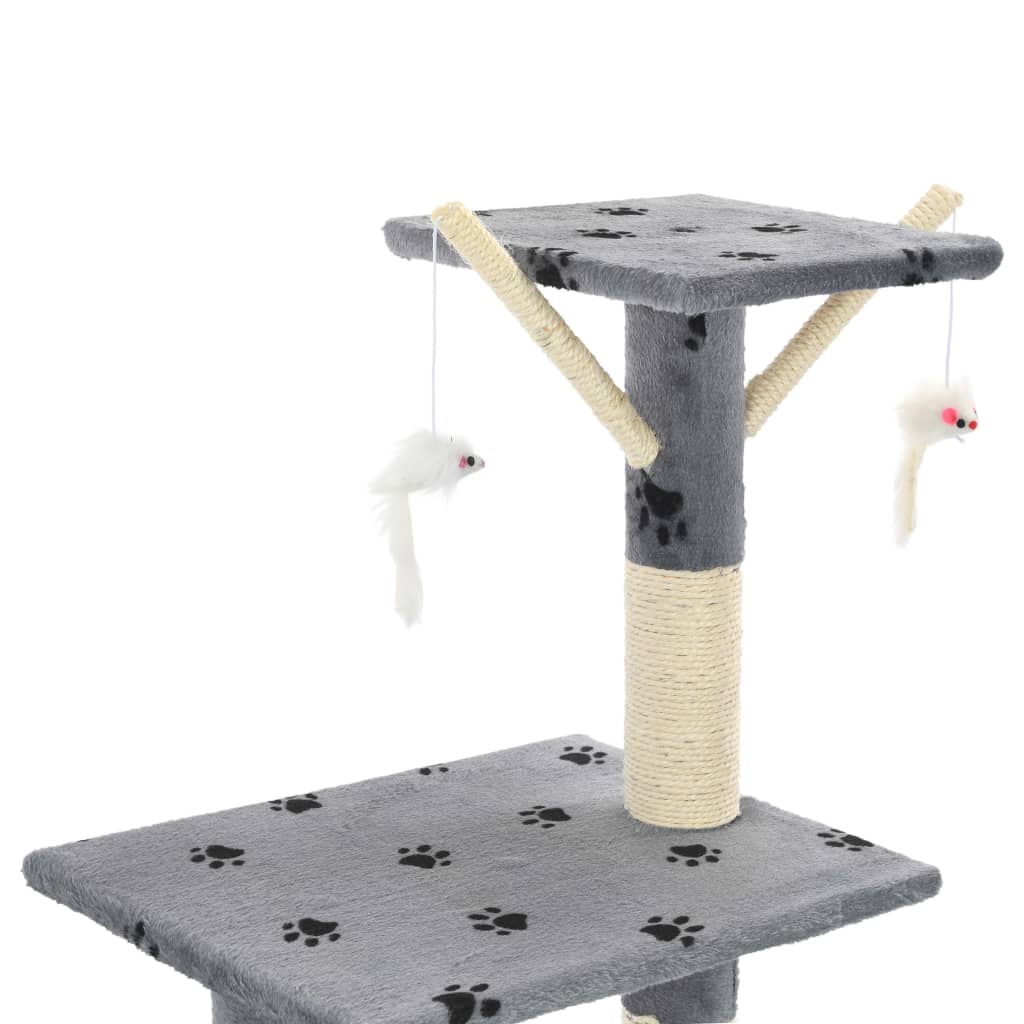 Kloretre med klorestolper i sisal 138 cm poteavtrykk grå
