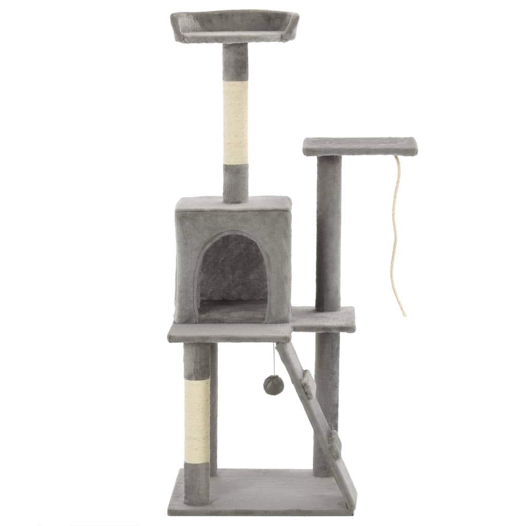 Kloretre med klorestolper i sisal 120 cm grå