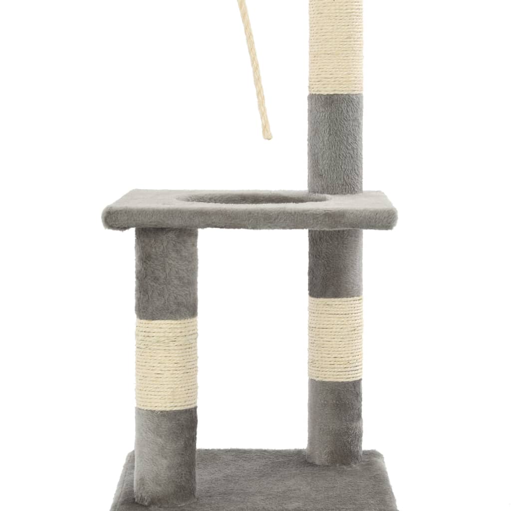 Kloretre med klorestolper i sisal 109 cm grå