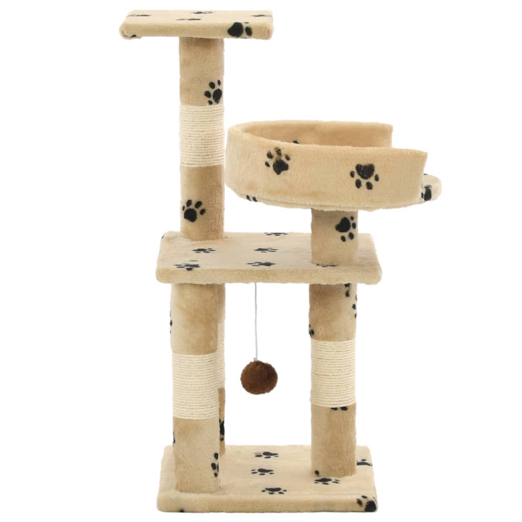 Kloretre med klorestenger i sisal 65 cm poteavtrykk beige