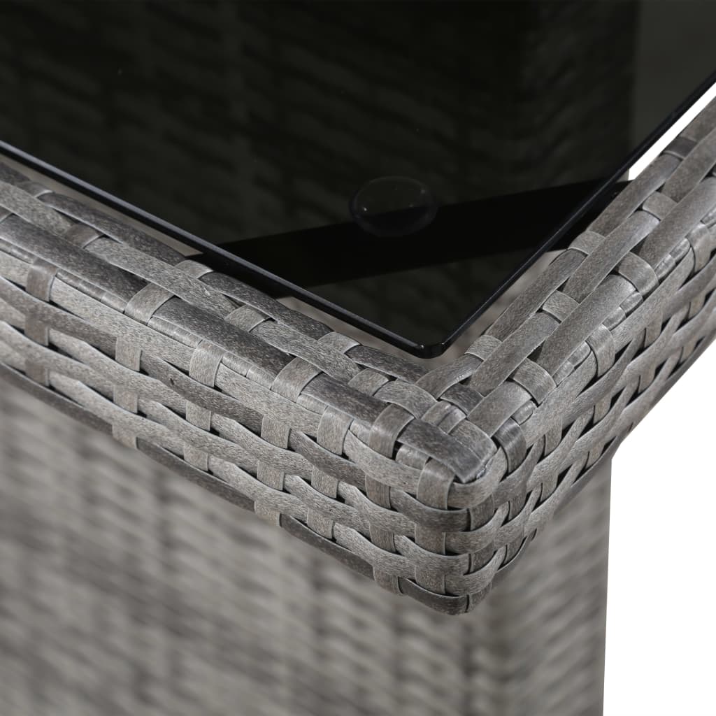 Hagebord 240x90x74 cm polyrotting og glass vidaXL