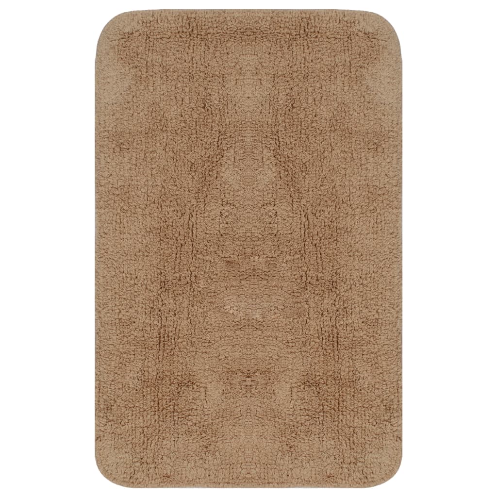 Baderomsmattesett 2 stk stoff beige vidaXL
