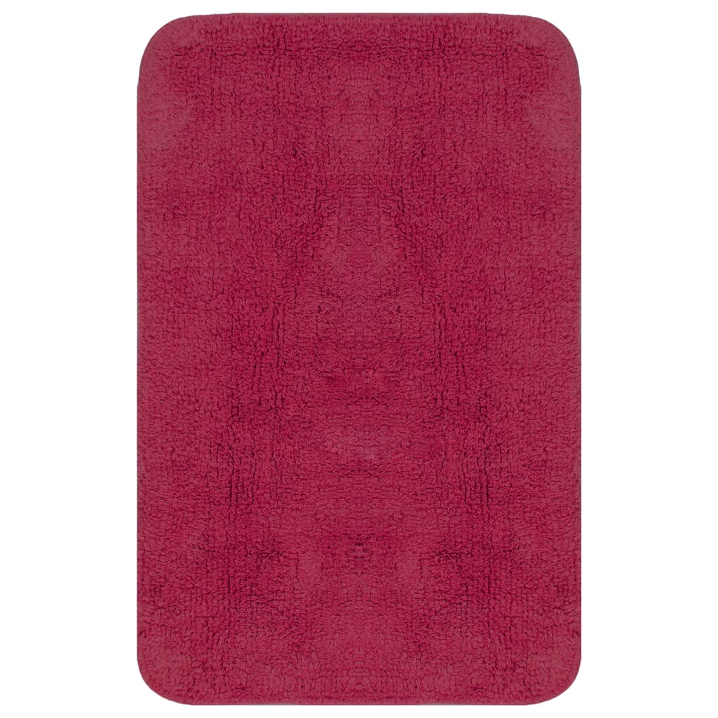 Baderomsmattesett 2 stk stoff fuksia