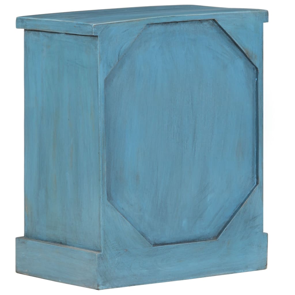 Nattbord heltre mango 40x30x50 cm blå