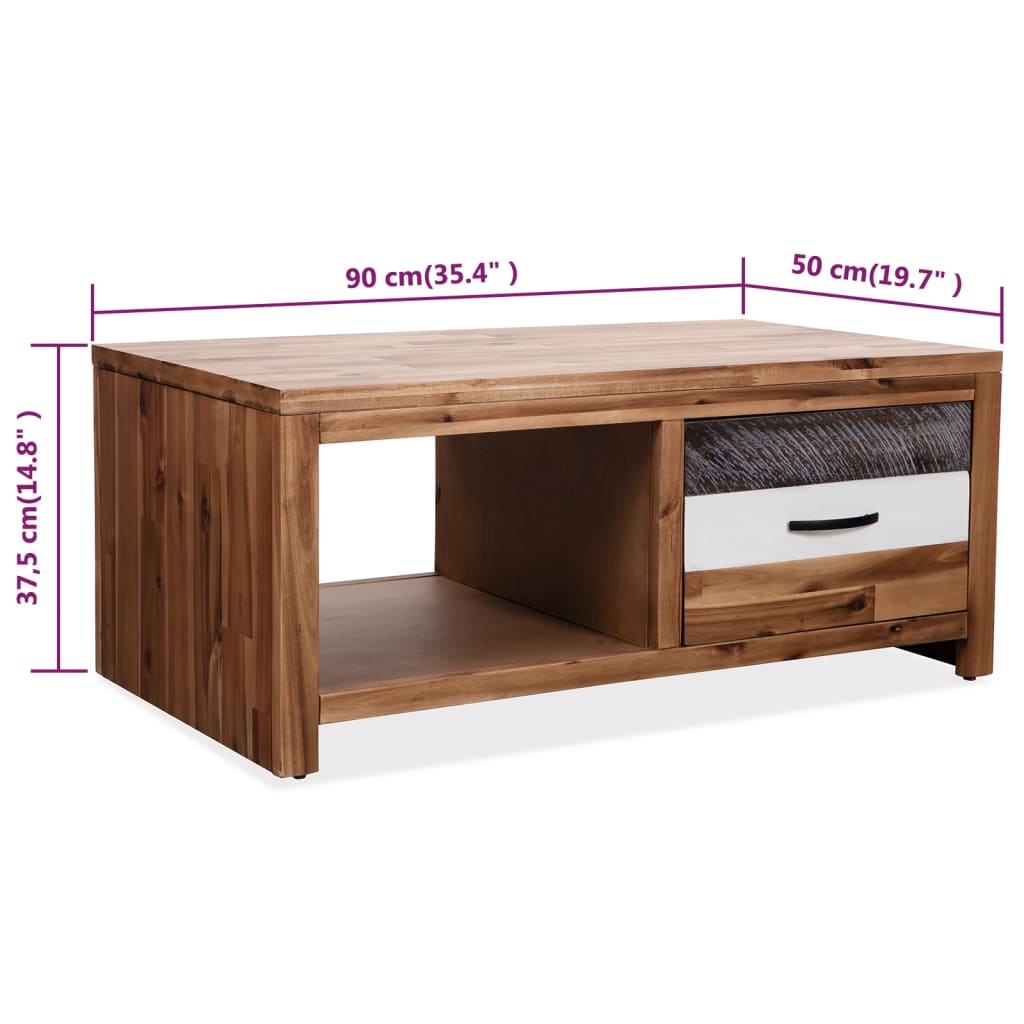Salongbord heltre akasie 90x50x37,5 cm