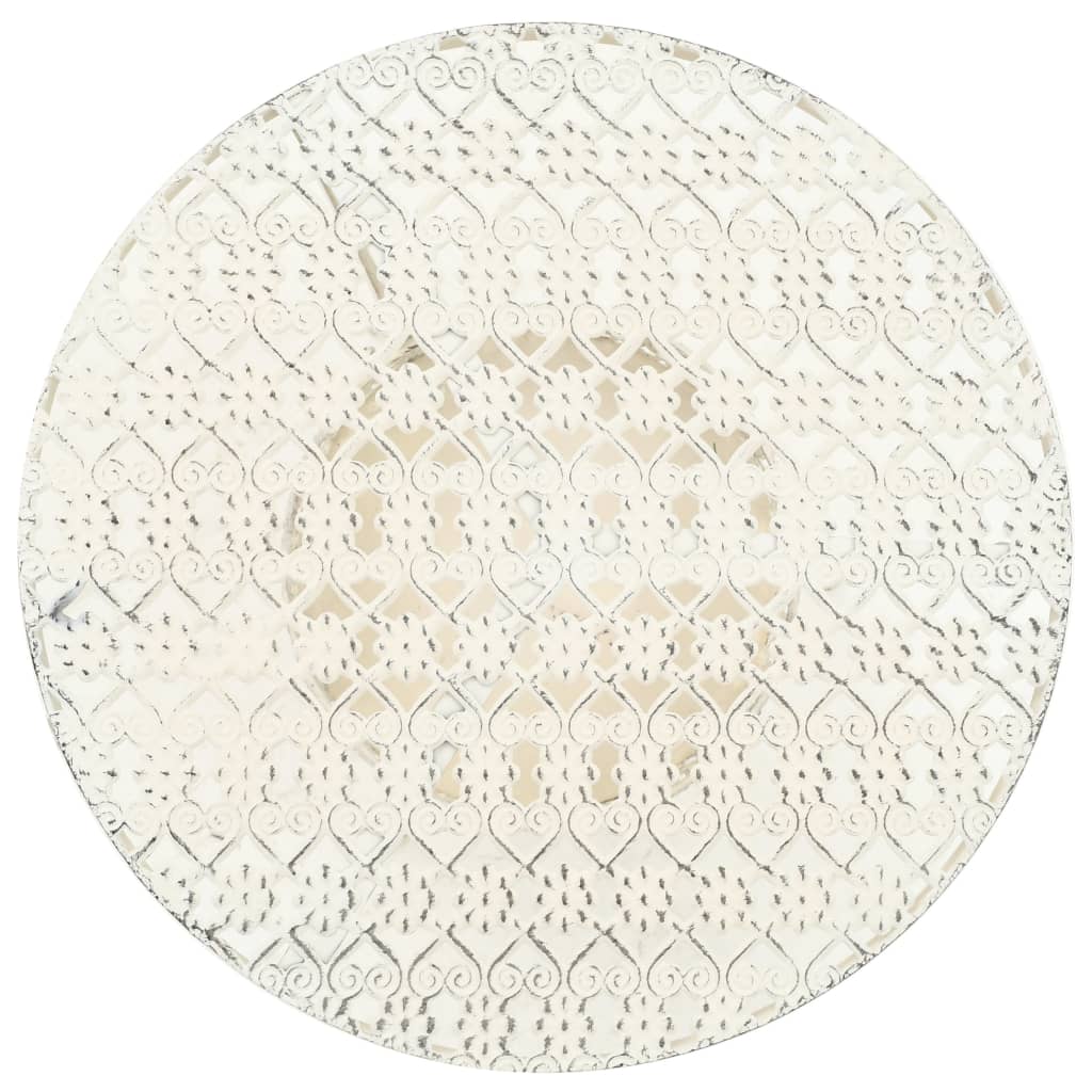 Bistrobord gammeldags stil rund metall 40x70 cm hvit
