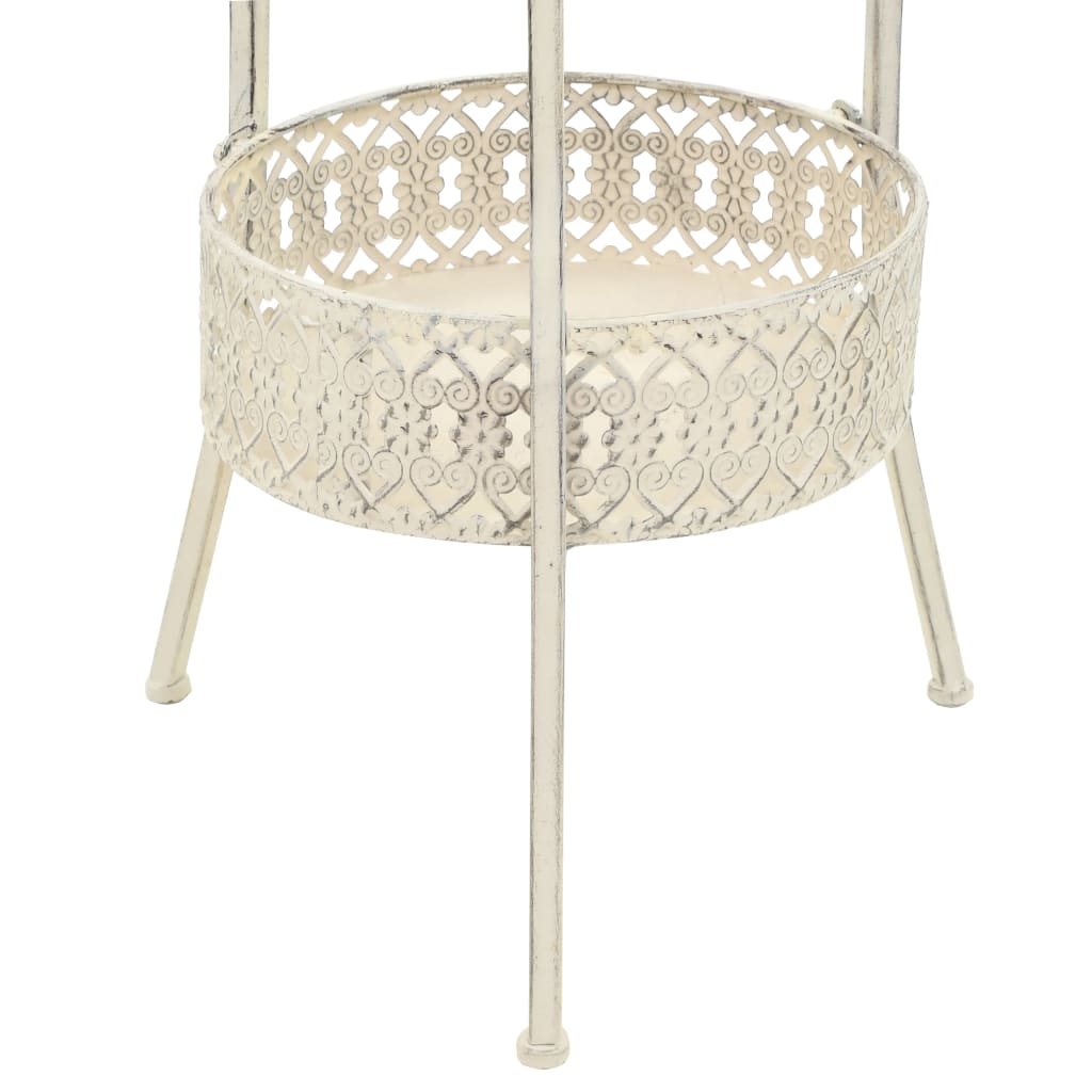 Bistrobord gammeldags stil rund metall 40x70 cm hvit
