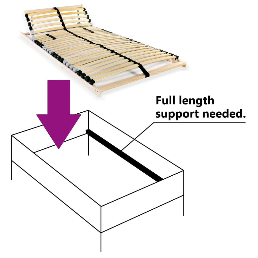 Spilebase med 28 lameller 7 soner 90x200 cm vidaXL
