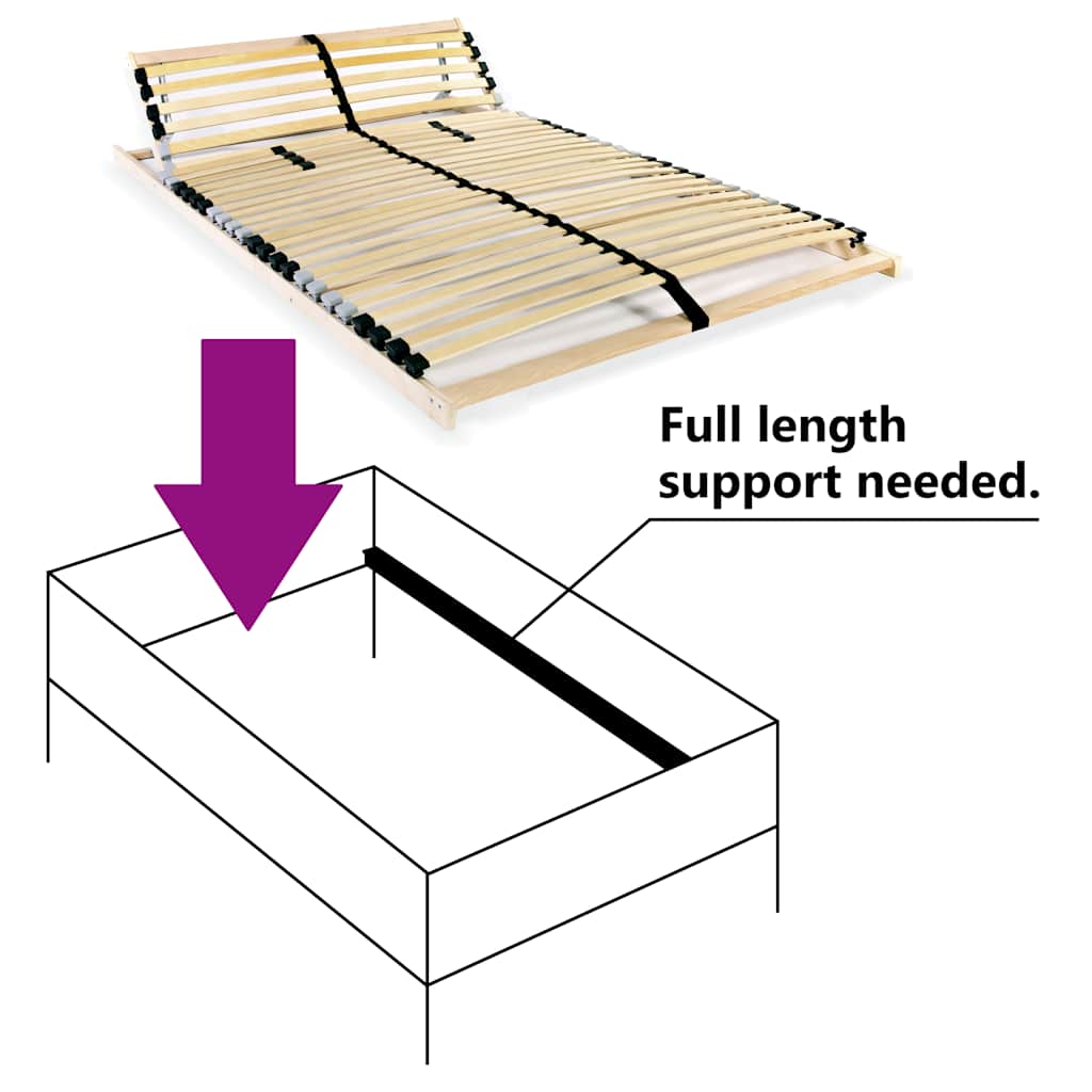 Spilebase med 28 lameller 7 soner 140x200 cm