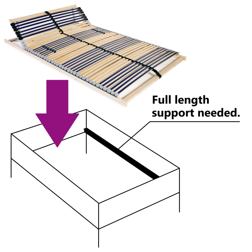 Spilebase med 42 lameller 7 soner 100x200 cm