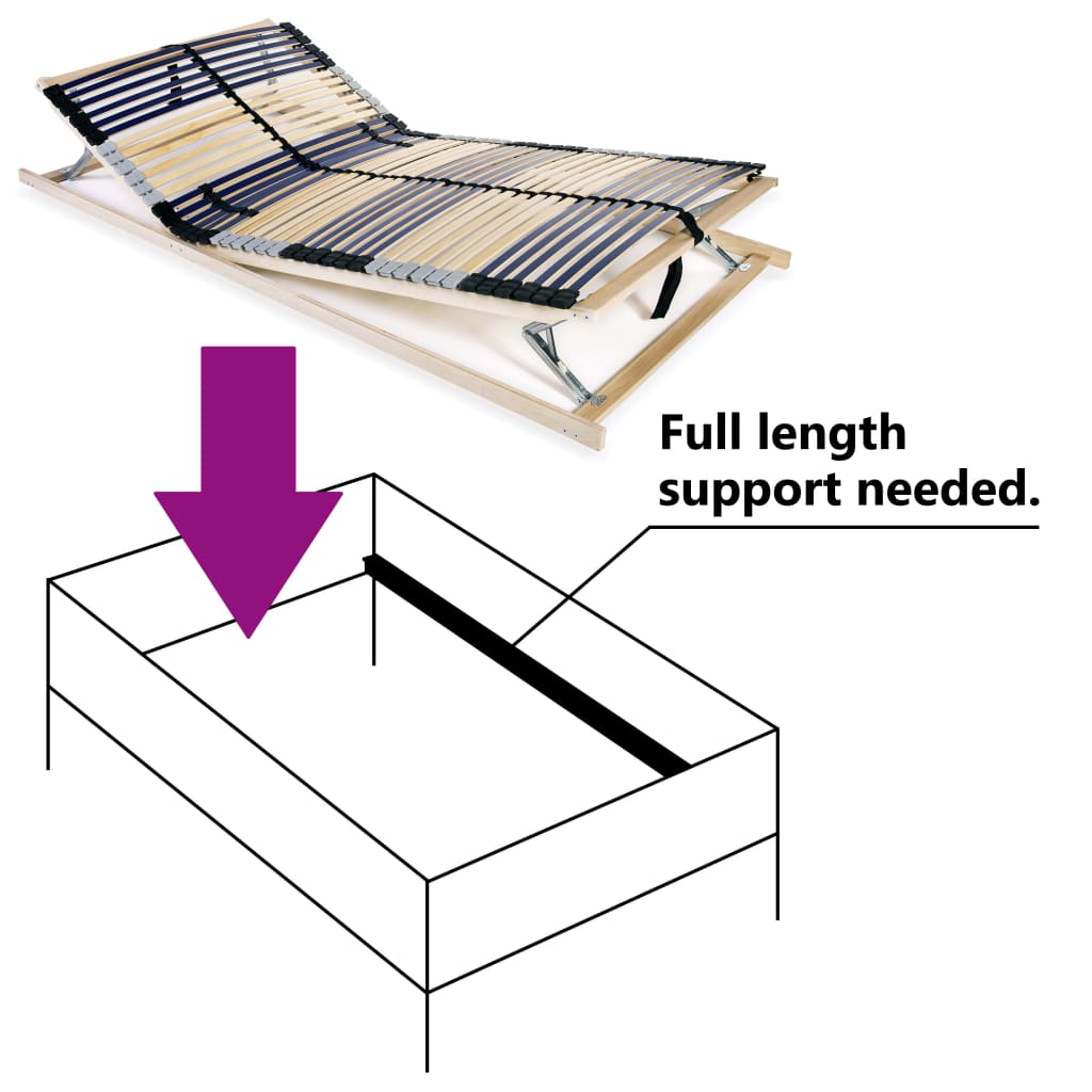 Spilebase med 42 lameller 7 soner 100x200 cm