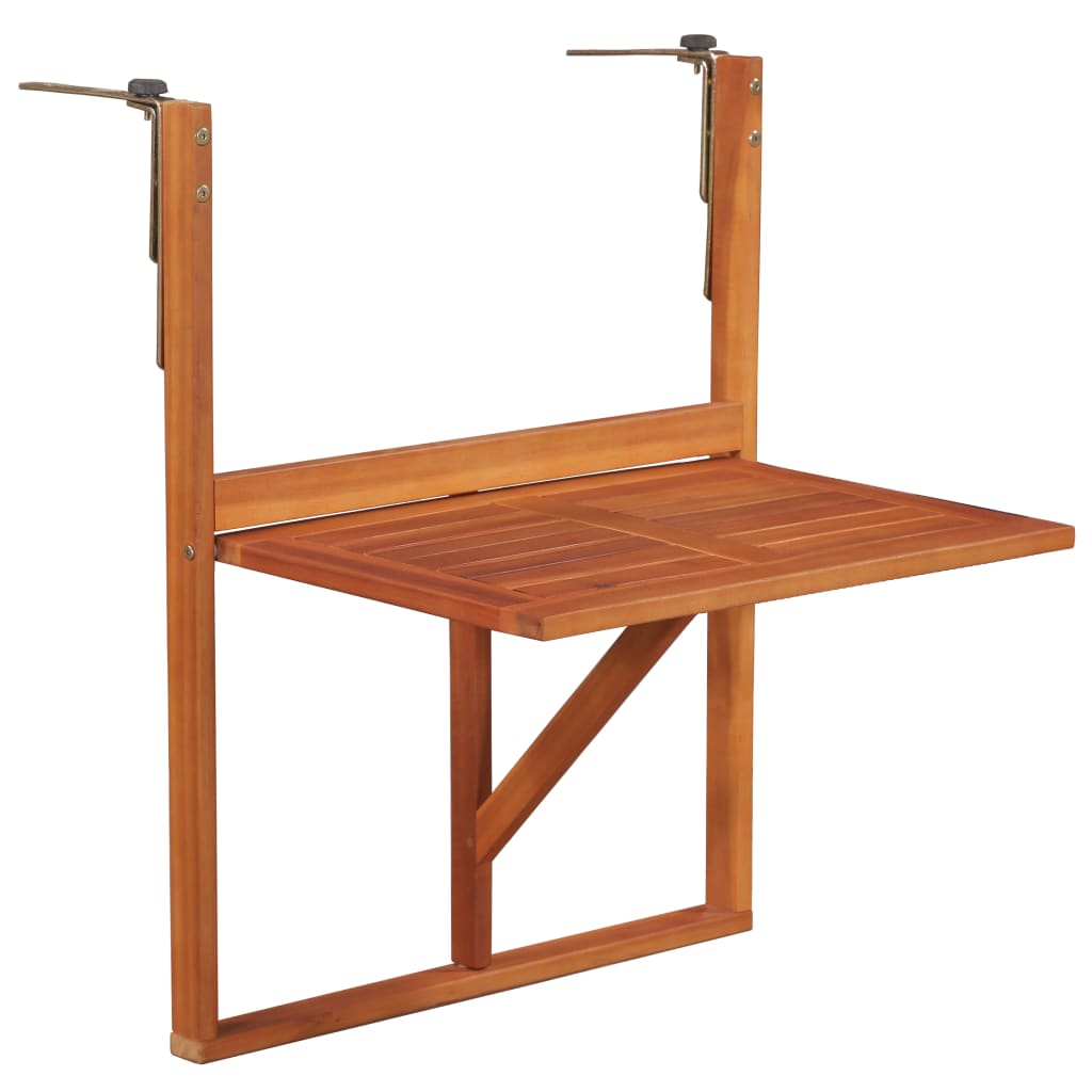 Hengende balkongbord 64,5x44x80 cm heltre akasie