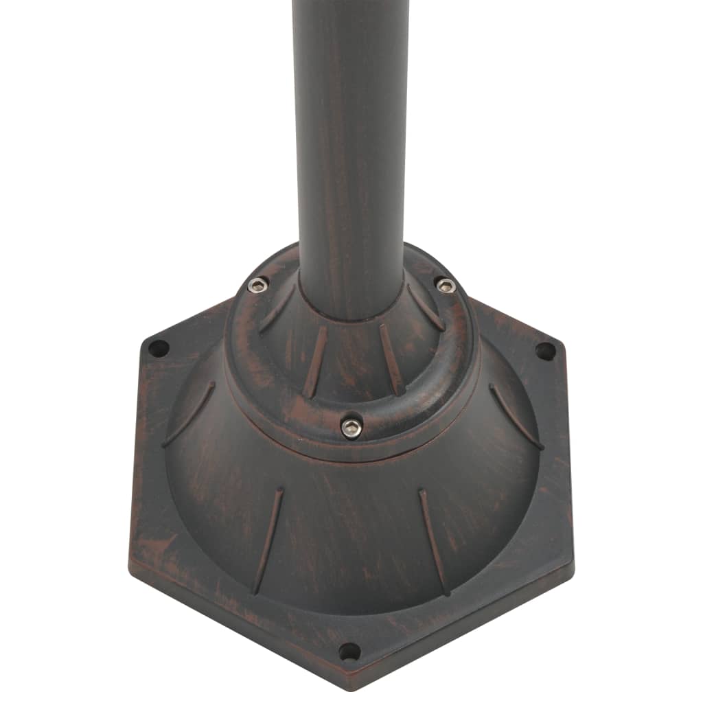 Hagelyktestolpe E27 220 cm aluminium 2 lamper bronse
