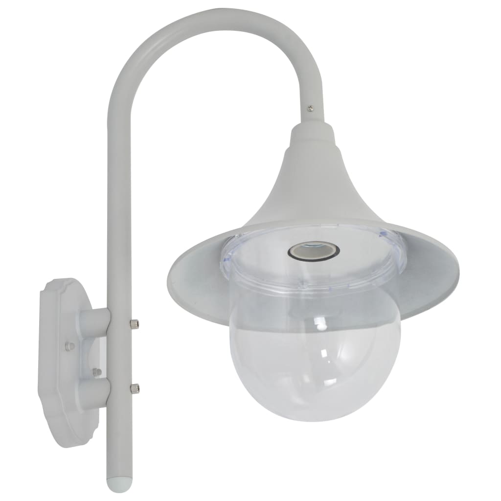 Utendørs vegglampe E27 42 cm aluminium hvit vidaXL