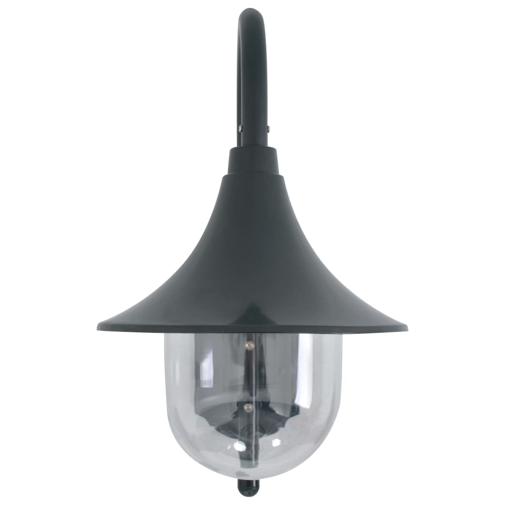 Utendørs vegglampe E27 42 cm aluminium mørkegrønn