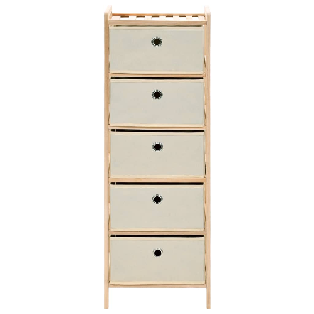 Oppbevaringshylle med 5 stoffkurver sedertre beige