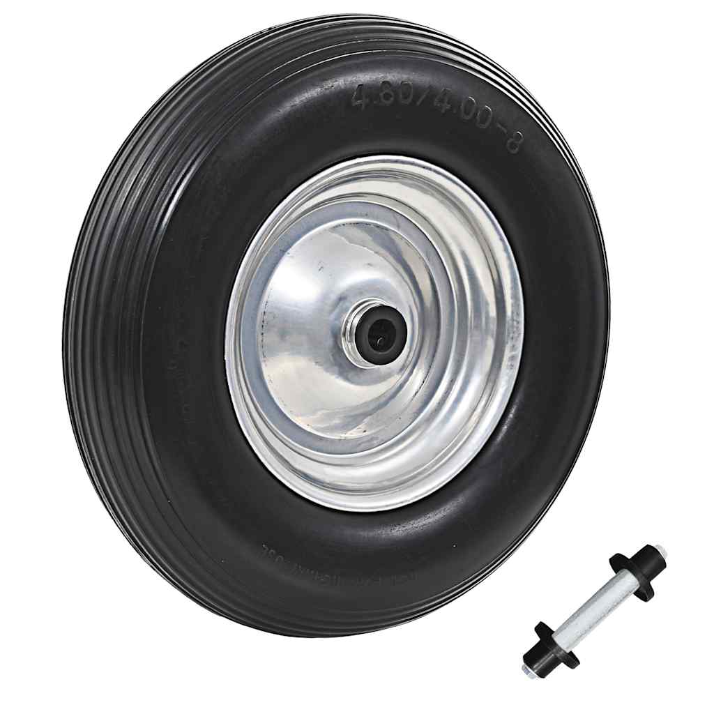 Trillebårhjul med aksel solid PU 4,00-8 390 mm