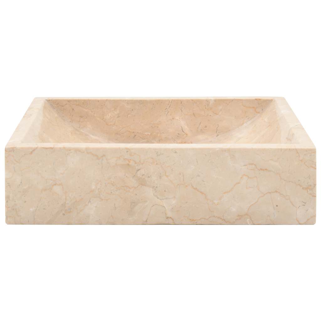 Vask 45x30x12 cm marmor høyglans krem