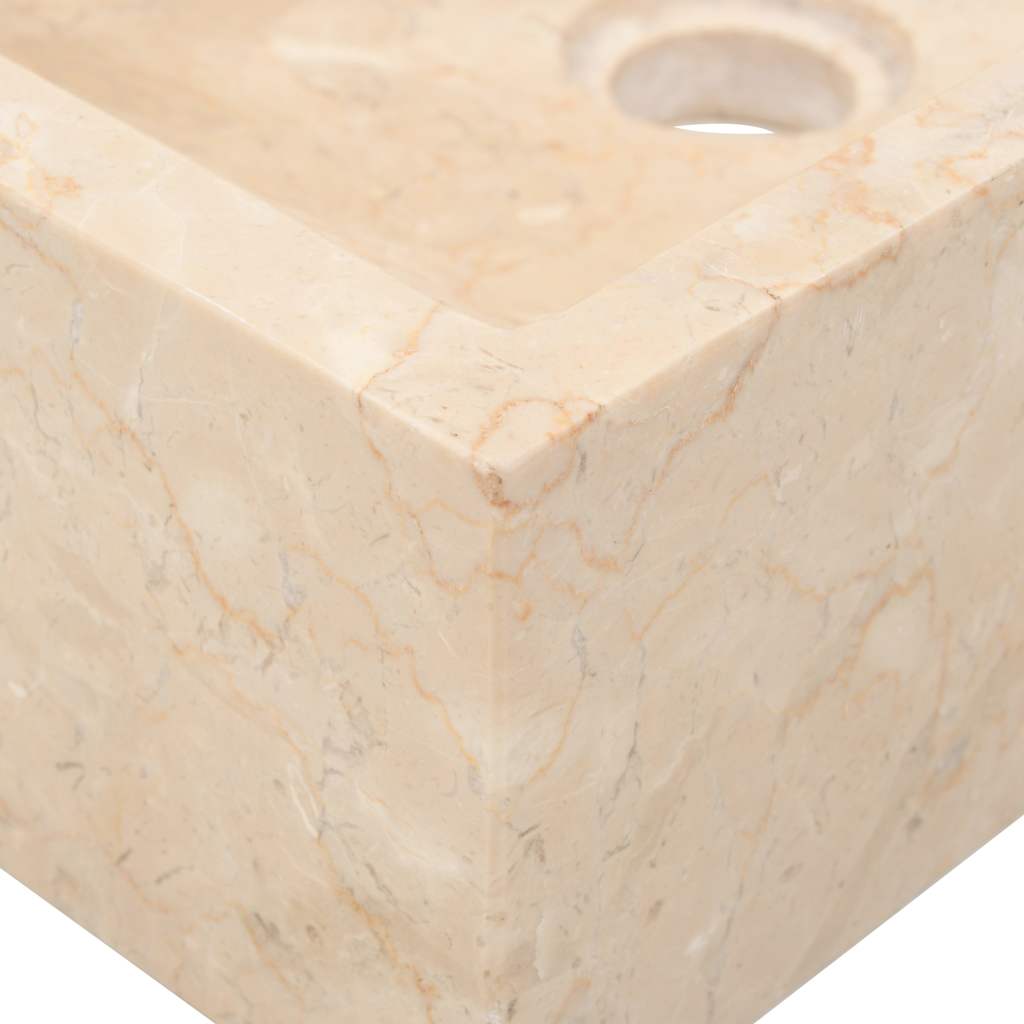 Vask 45x30x12 cm marmor høyglans krem